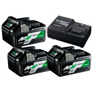 HiKOKI Booster Pack ( 3 x Multi Volt Akku + 1 Ladegerät ) 2,5 / 5 Ah